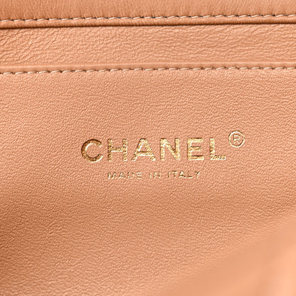 Chanel Lambskin Quilted Clutch with Chain Flap Beige 6 of 13