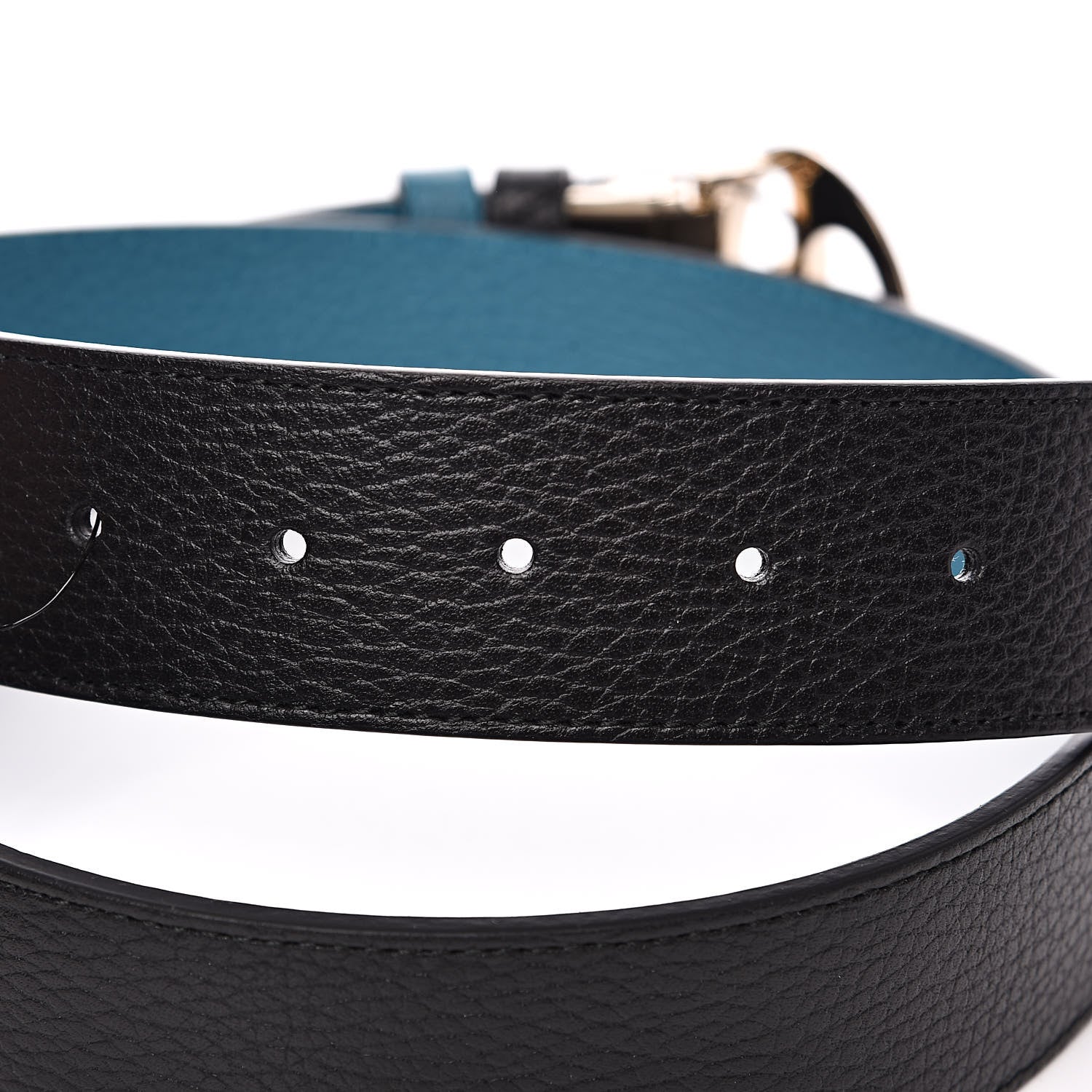 Gucci Dollar Calfskin 1973 Reversible Belt 90 36 Black Deep Cobalt 5 of 7