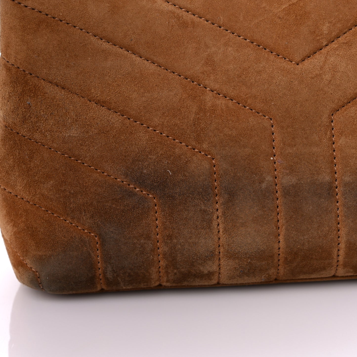 Suede Calfskin Y Quilted Monogram Small Loulou Chain Satchel Cinnamon