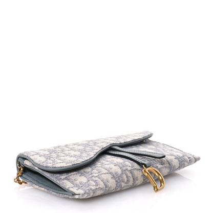 Christian Dior Oblique Saddle Chain Long Wallet Grey 5 of 11
