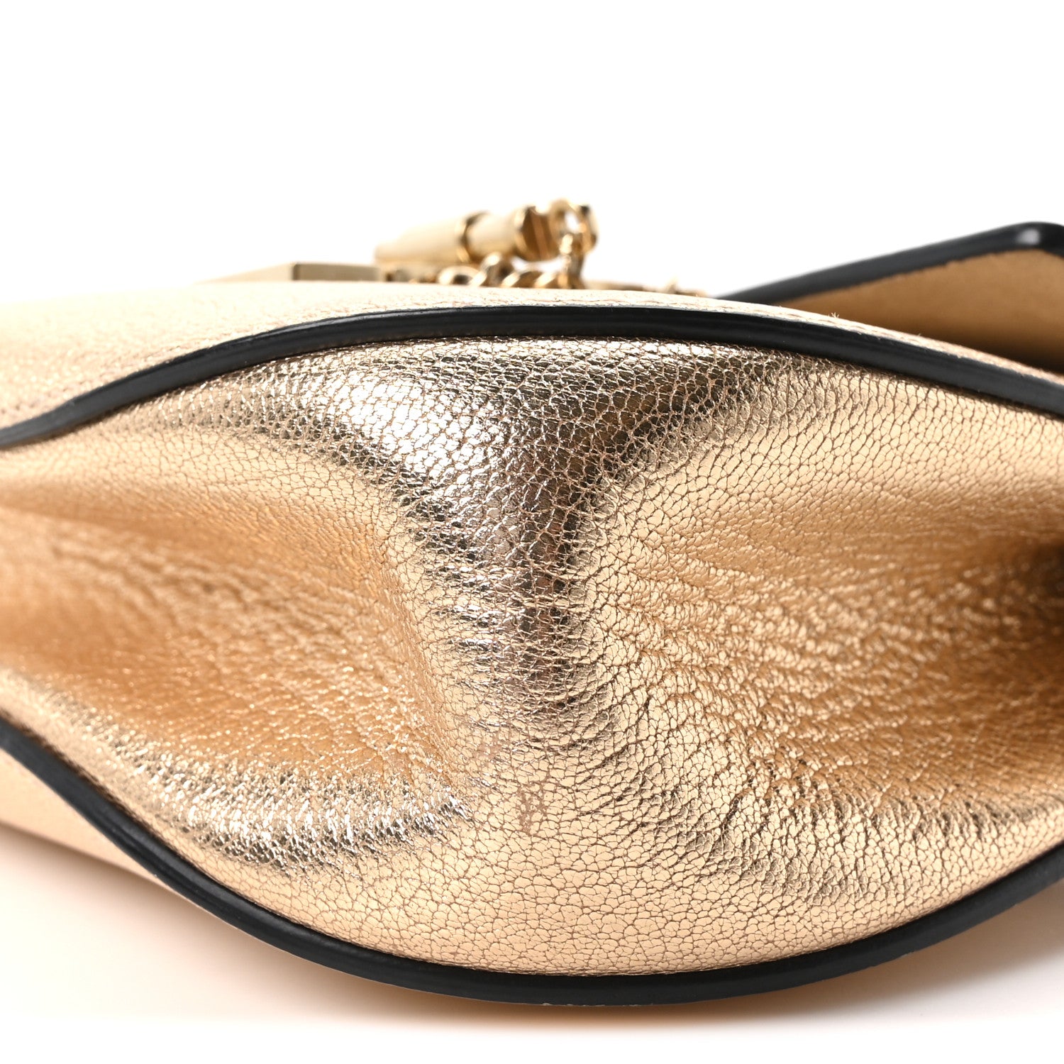 Chloe Metallic Grained Goatskin Nano Drew Shoulder Bag Abstract Gold 9 of 9