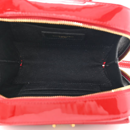Saint Laurent Patent Matelasse Monogram Toy Vicky Camera Bag Red 5 of 11