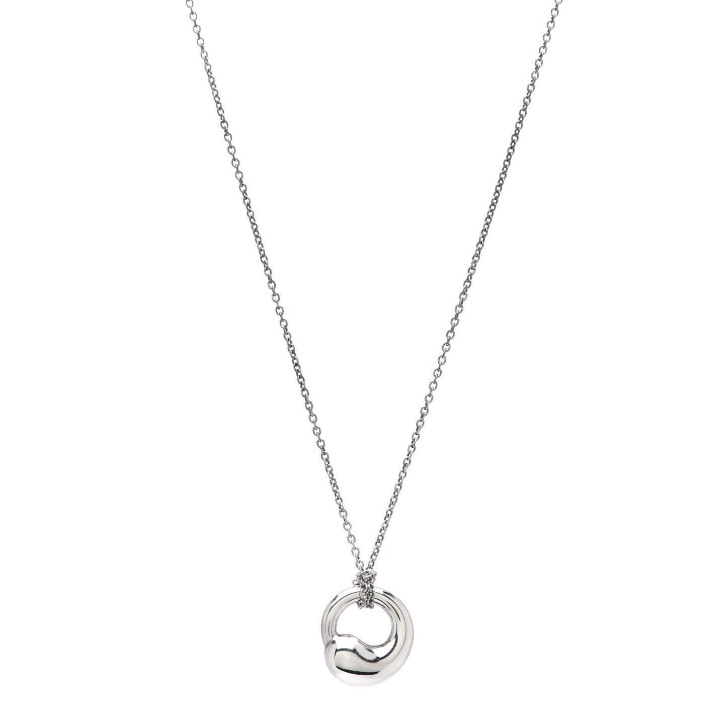 Sterling Silver 12mm Elsa Peretti Eternal Circle Pendant Necklace