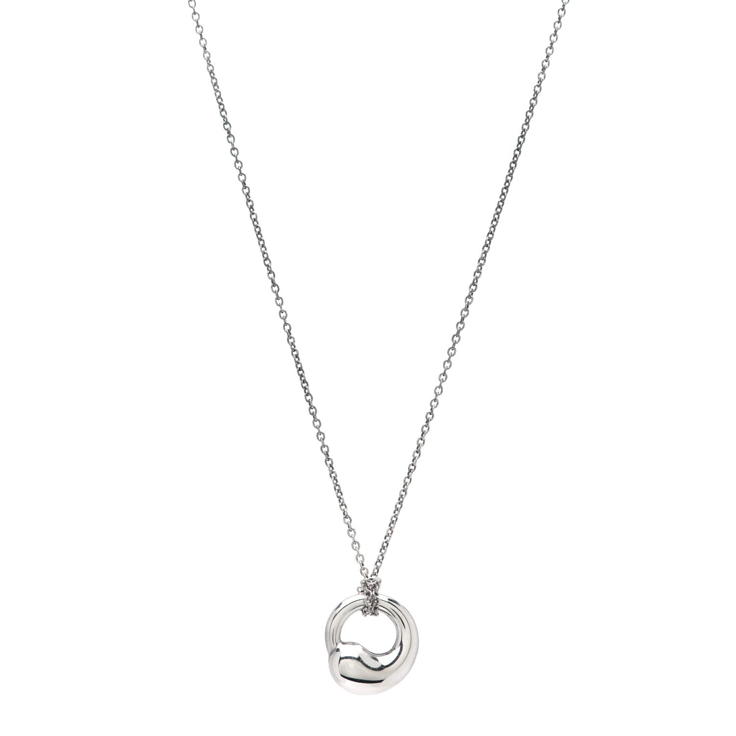 Tiffany Sterling Silver 12mm Elsa Peretti Eternal Circle Pendant Necklace 1 of 5