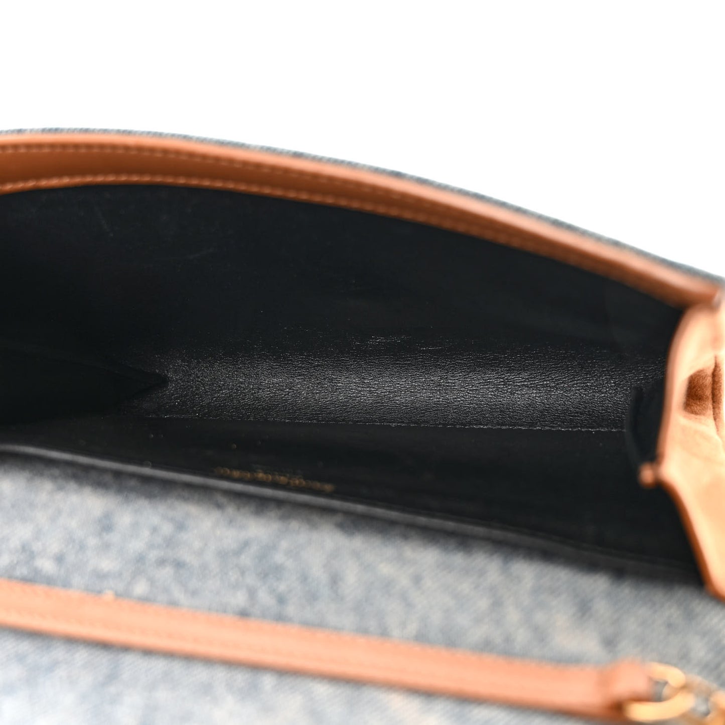 Denim Monogram Chain Wallet Rodeo Blue Cinnamon
