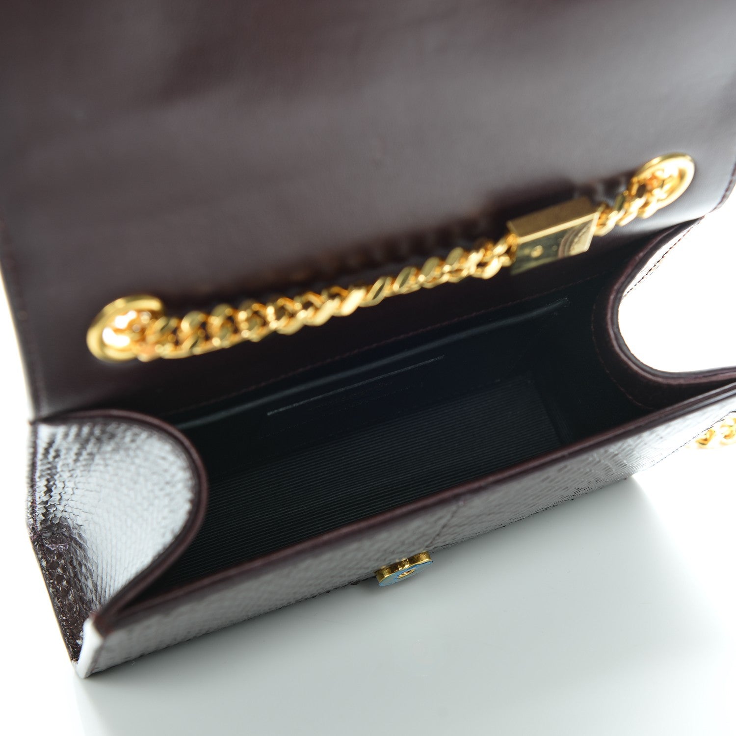 Saint Laurent Snakeskin Small Classic Monogram Kate Tassel Satchel Bordeaux 6 of 7