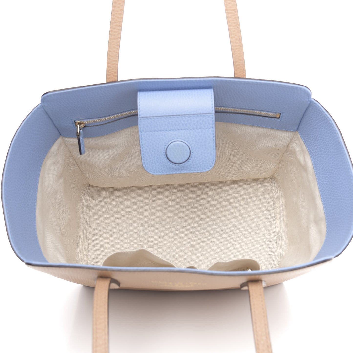 Dollar Calfskin Small Swing Tote Camelia Mineral Blue