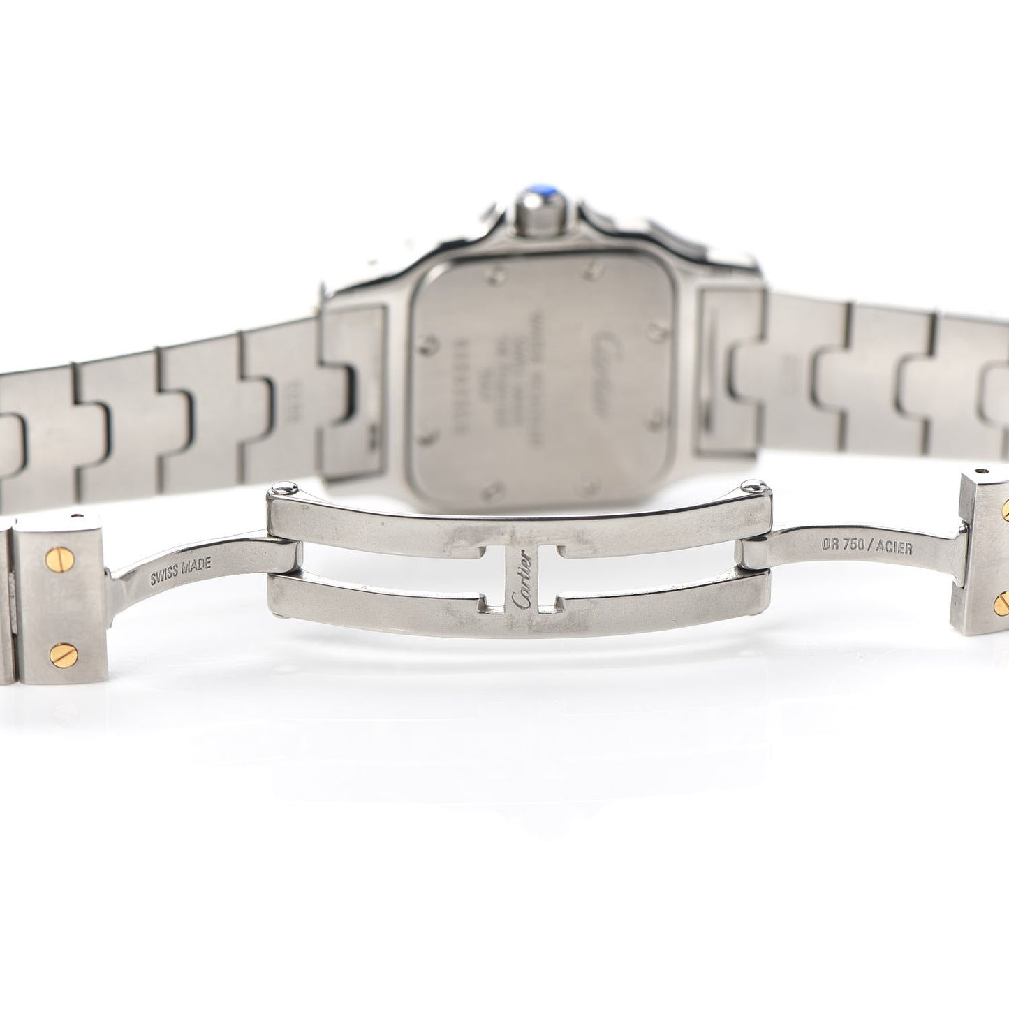 Stainless Steel 18K Yellow Gold 24mm Santos De Cartier Galbee Quartz Watch