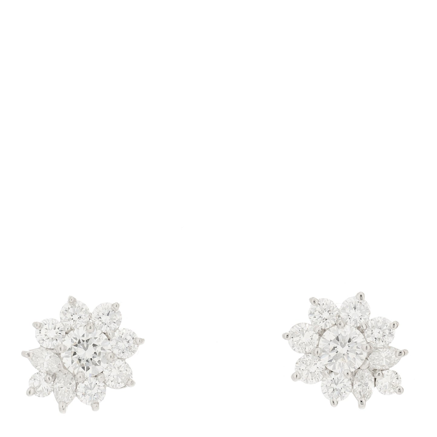 Platinum Diamond 1.56ctw Cluster Earrings