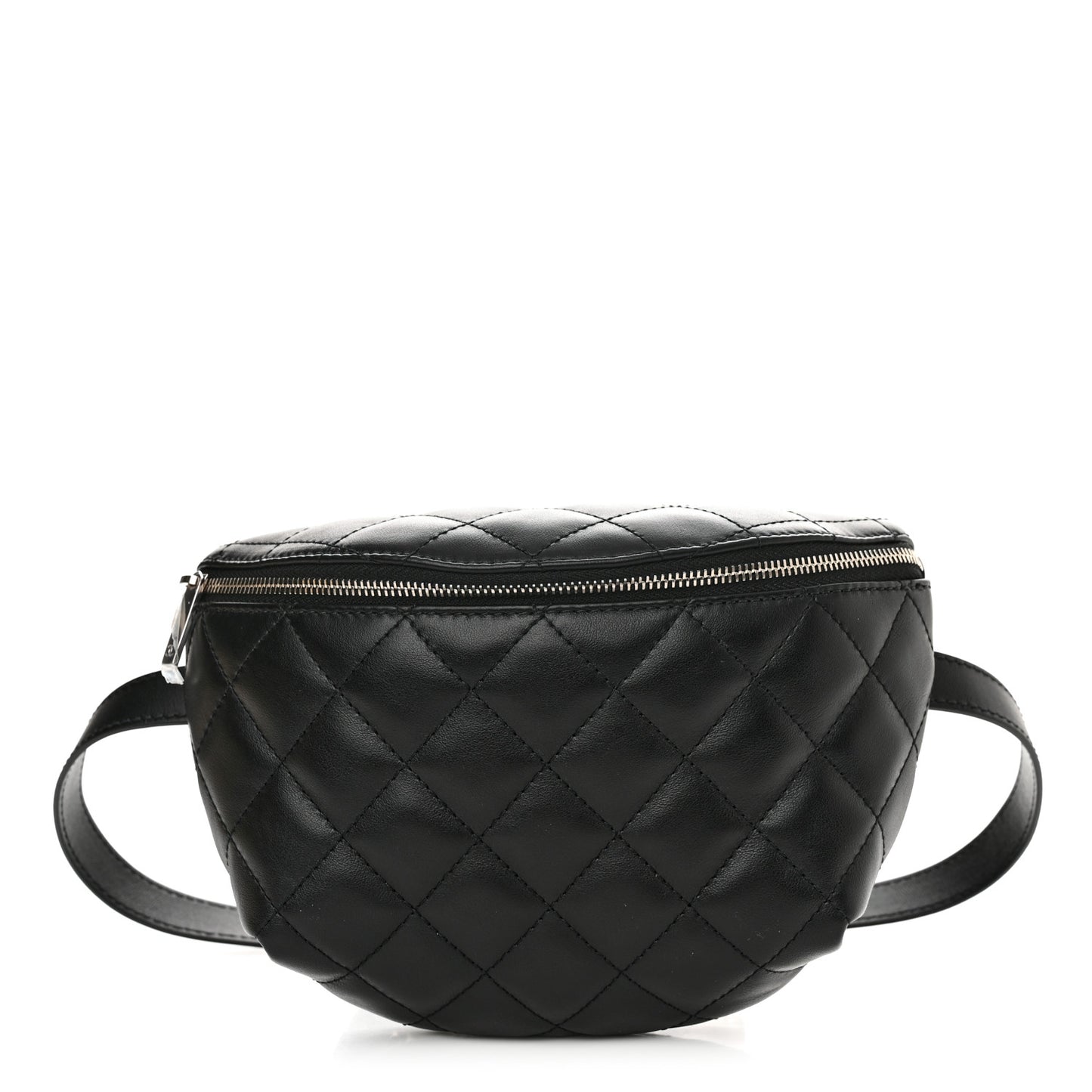 Calfskin Quilted Waist Belt Bag Black