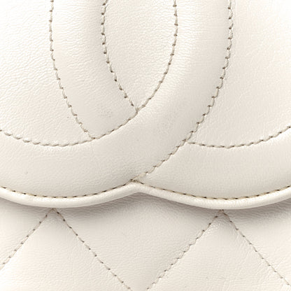 Chanel Goatskin Quilted Timeless CC Clutch White 14 of 17