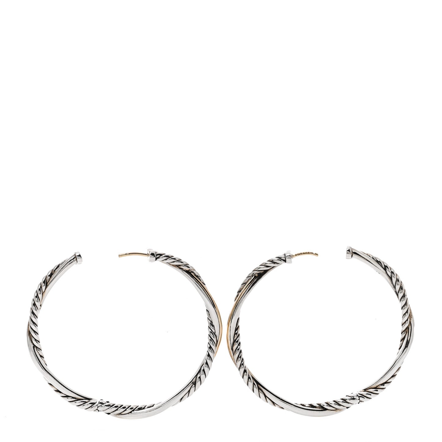 Sterling Silver 14K Yellow Gold 42mm Infinity Hoop Earrings
