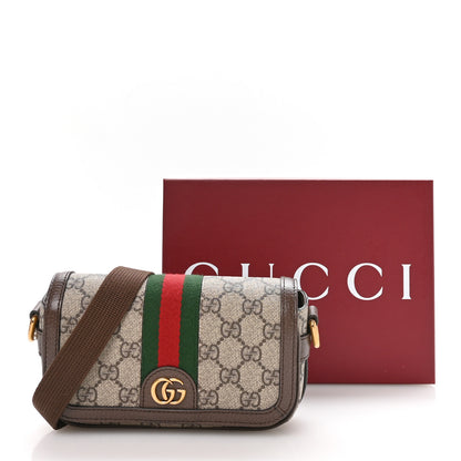 Gucci GG Supreme Monogram Web Mini Ophidia Flap Shoulder Bag Brown 11 of 11