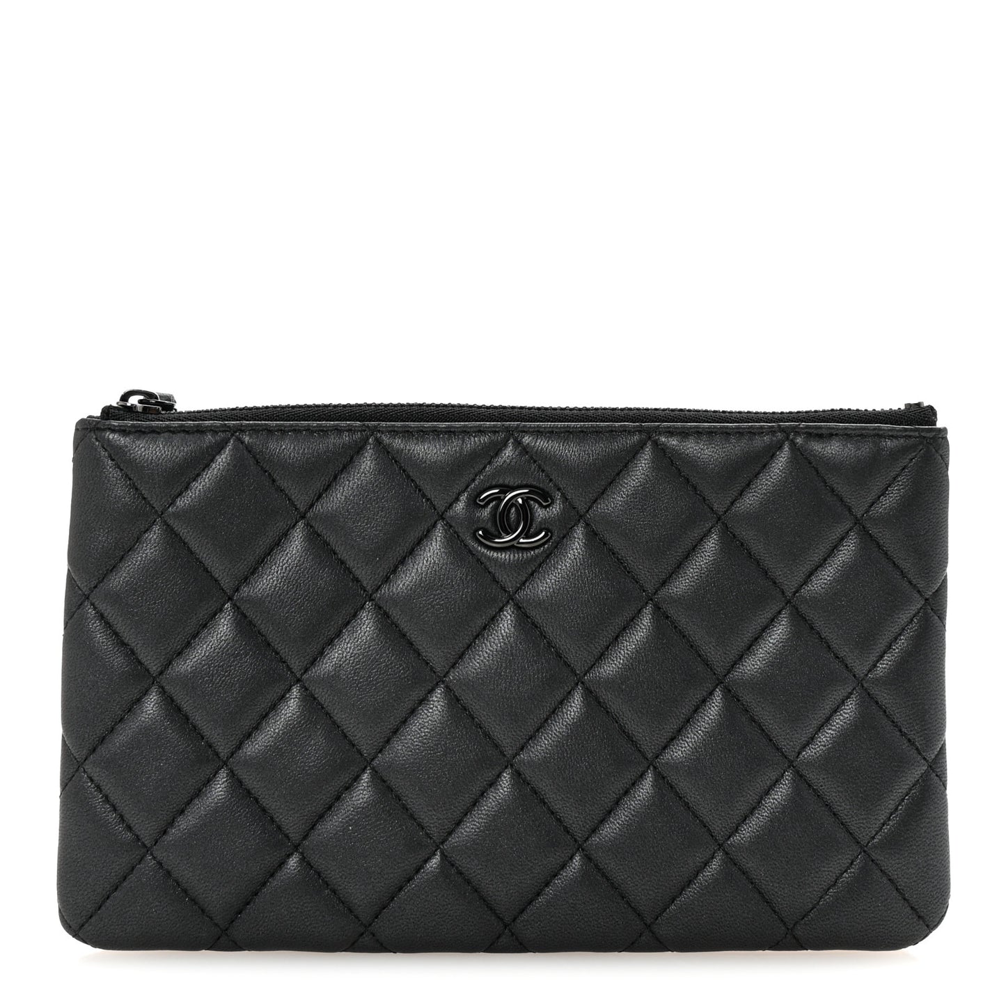 Pearly Lambskin Quilted Cosmetic Case So Black
