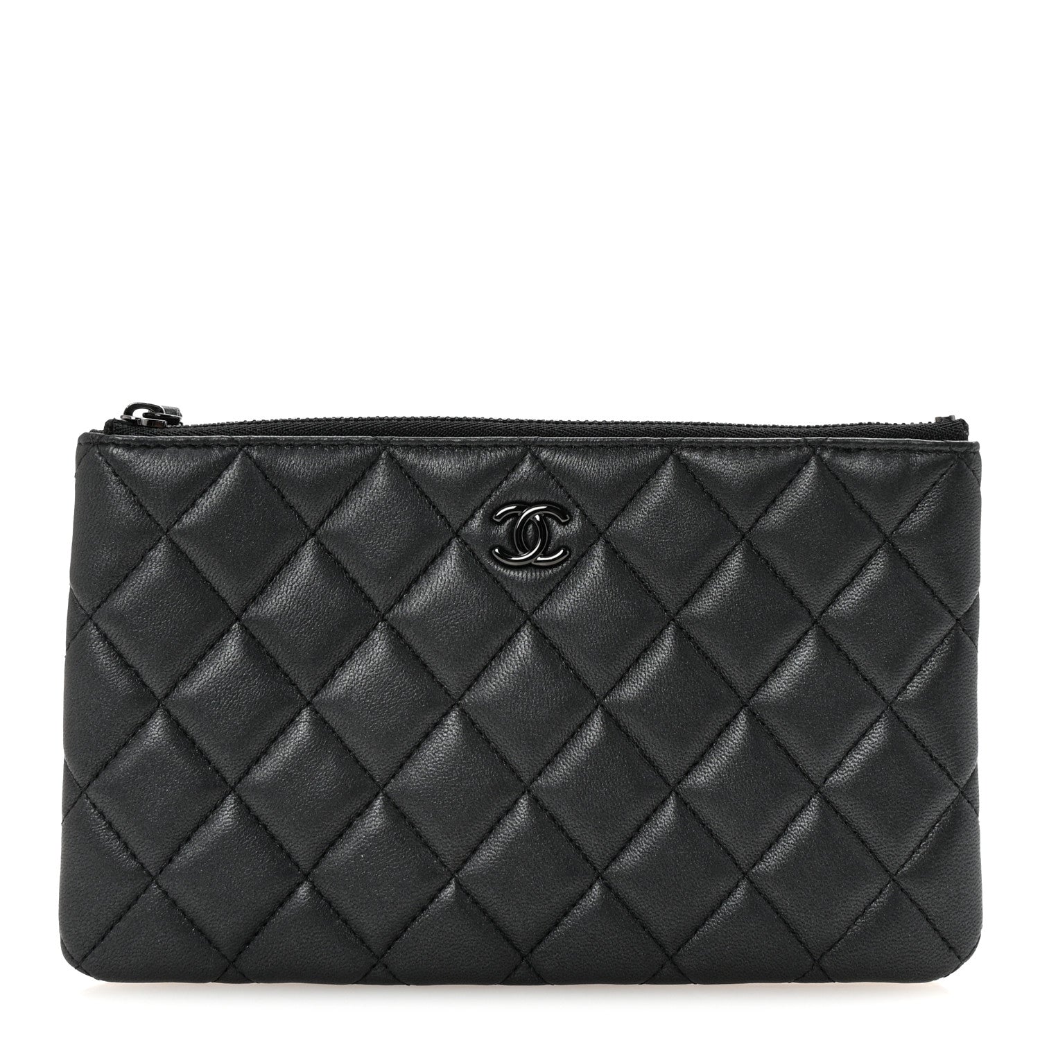 Chanel Pearly Lambskin Quilted Cosmetic Case So Black 1 of 8