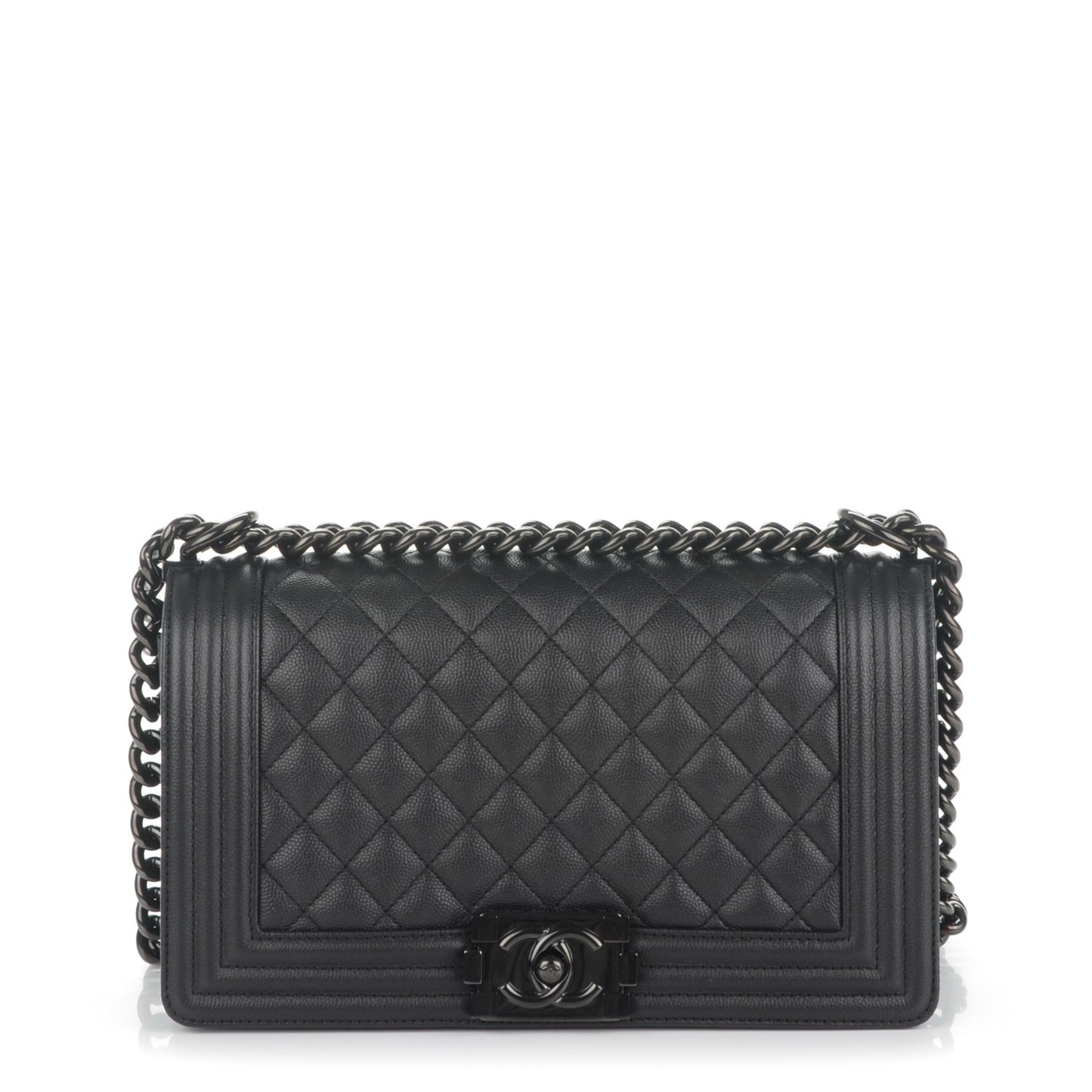 Caviar Quilted Medium Boy Flap So Black
