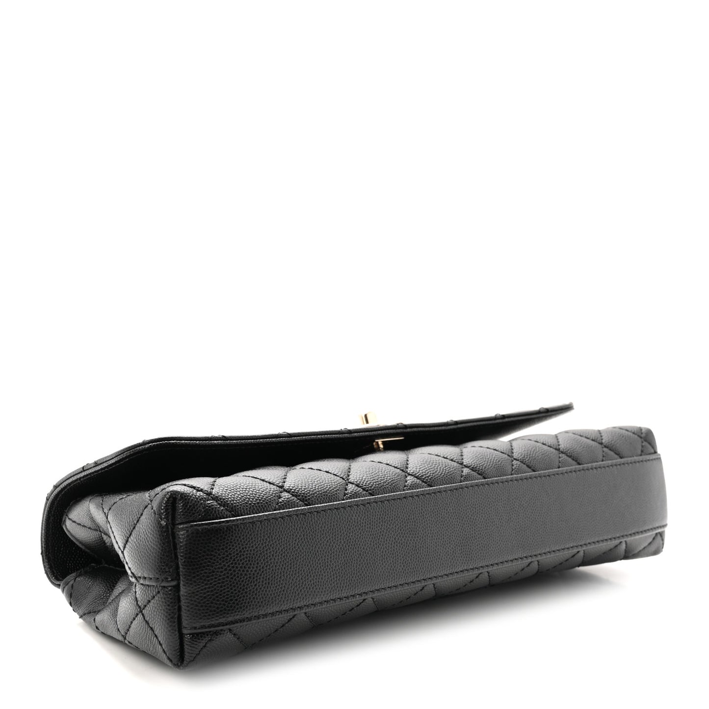Caviar Quilted Maxi East West Coco Handle Flap Black