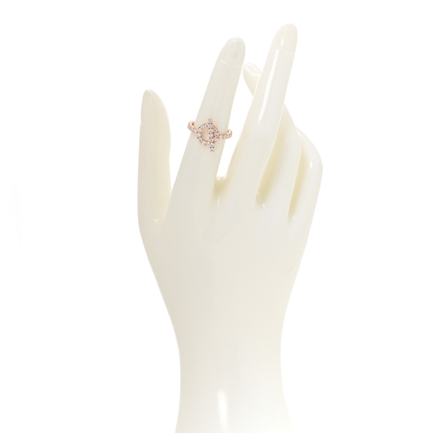 Hermes 18K Rose Gold Diamond Finesse Ring 52 6 2 of 6