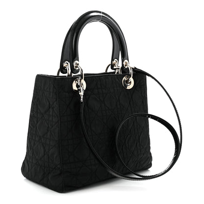 Christian Dior Nylon Cannage Medium Lady Dior Black 3 of 10