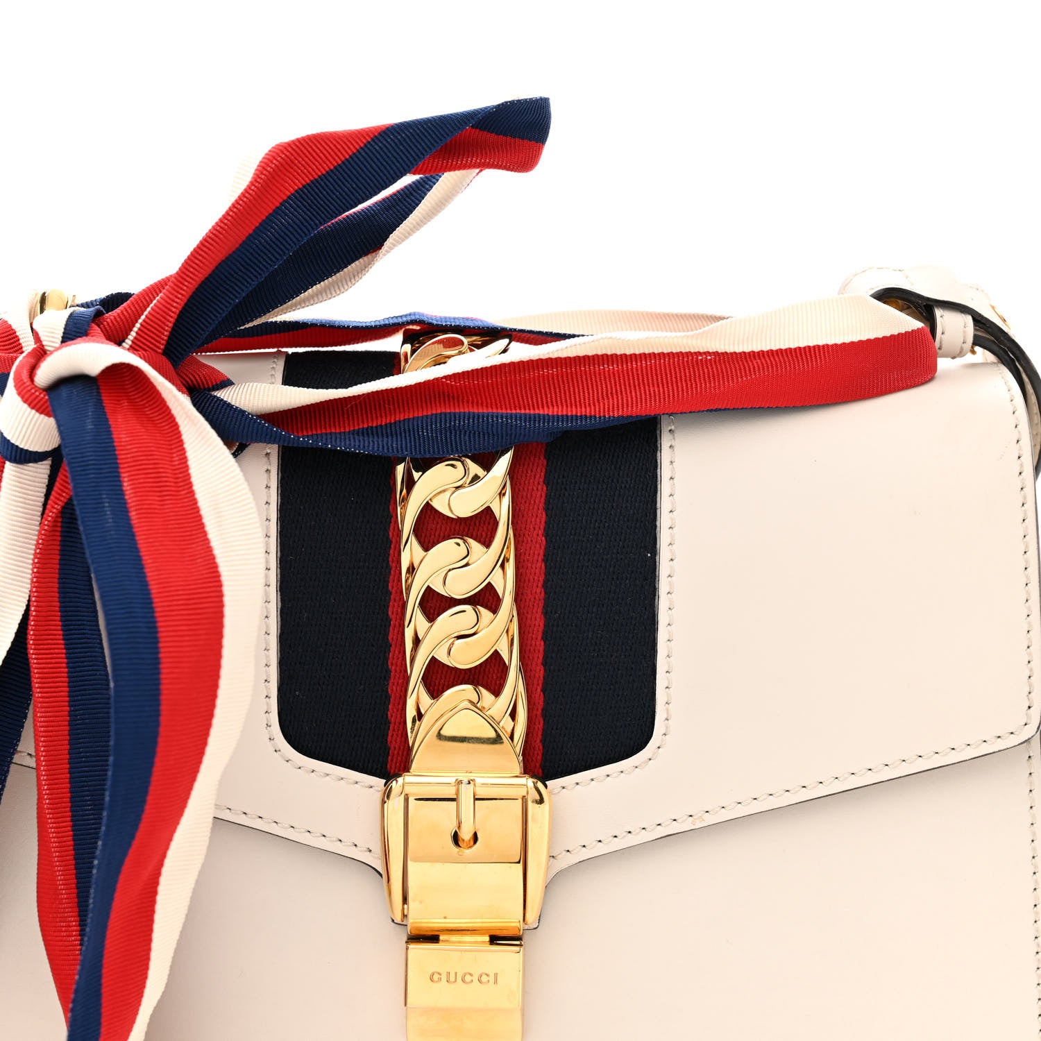 Gucci Calfskin Small Sylvie Shoulder Bag Off White 8 of 14