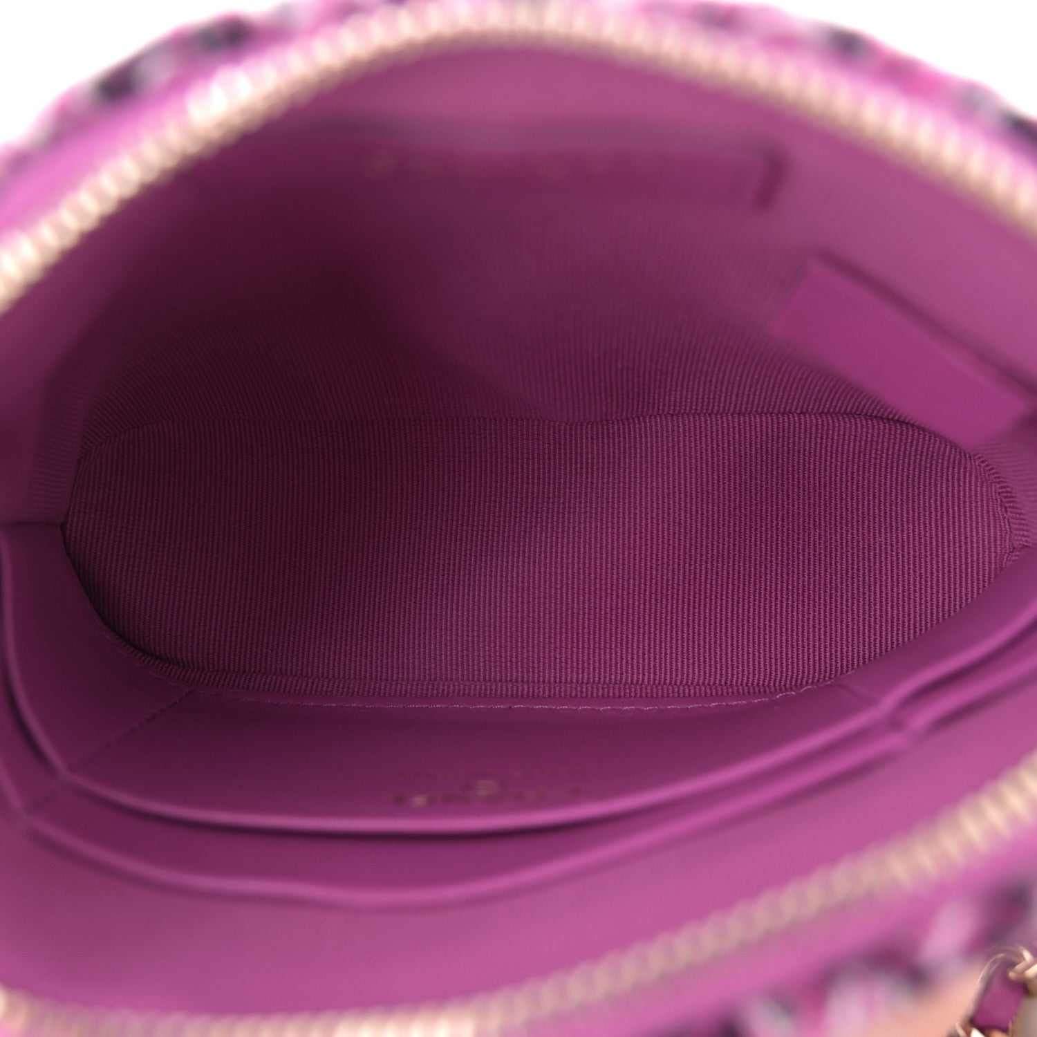 Chanel Tweed Quilted Mini Clutch With Chain Purple 5 of 10