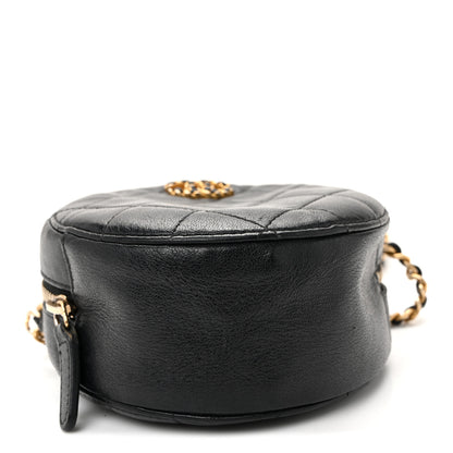 Chanel Goatskin Quilted Chanel 19 Round Clutch With Chain Black 4 of 10