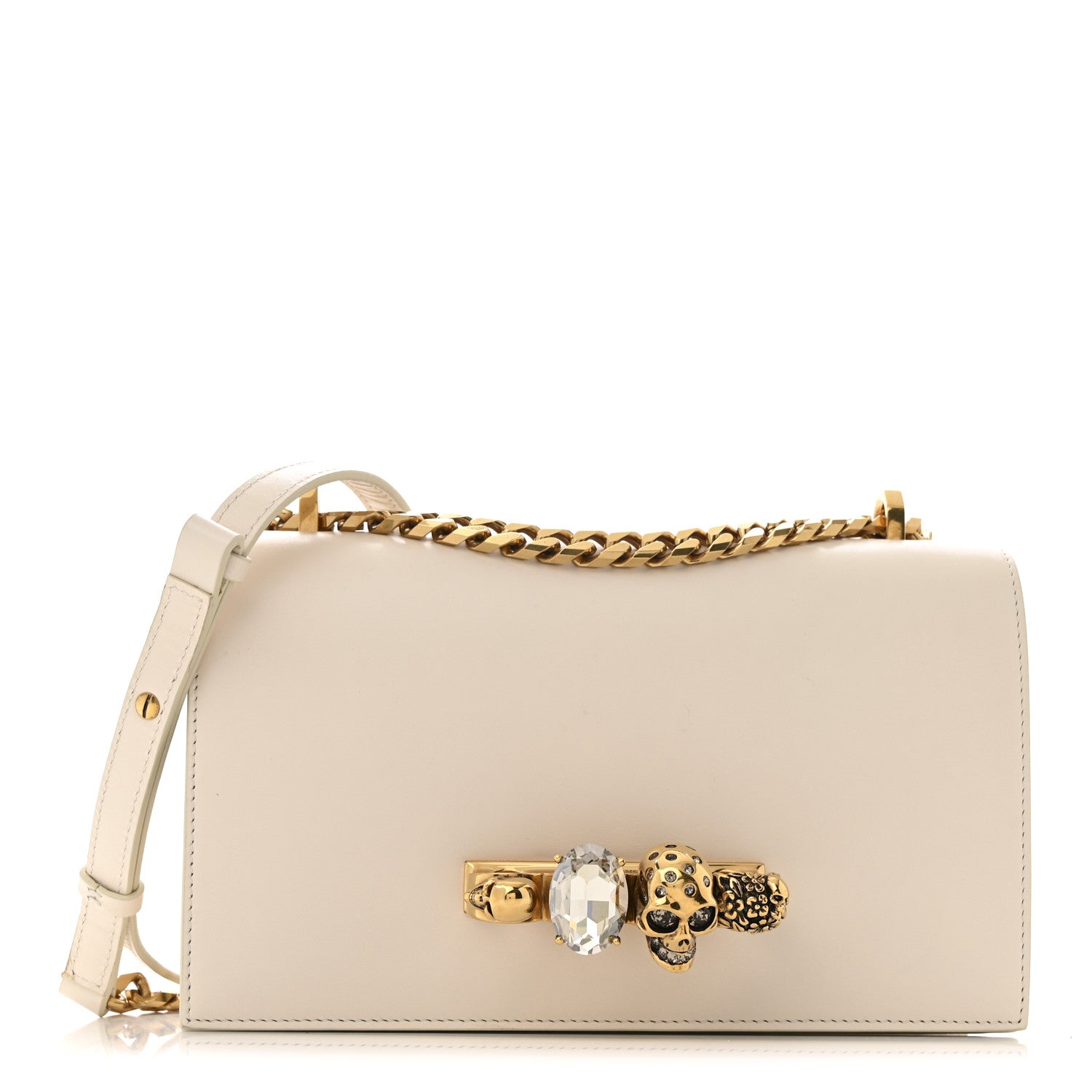 Alexander McQueen Calfskin Knuckle Crossbody White 1 of 12