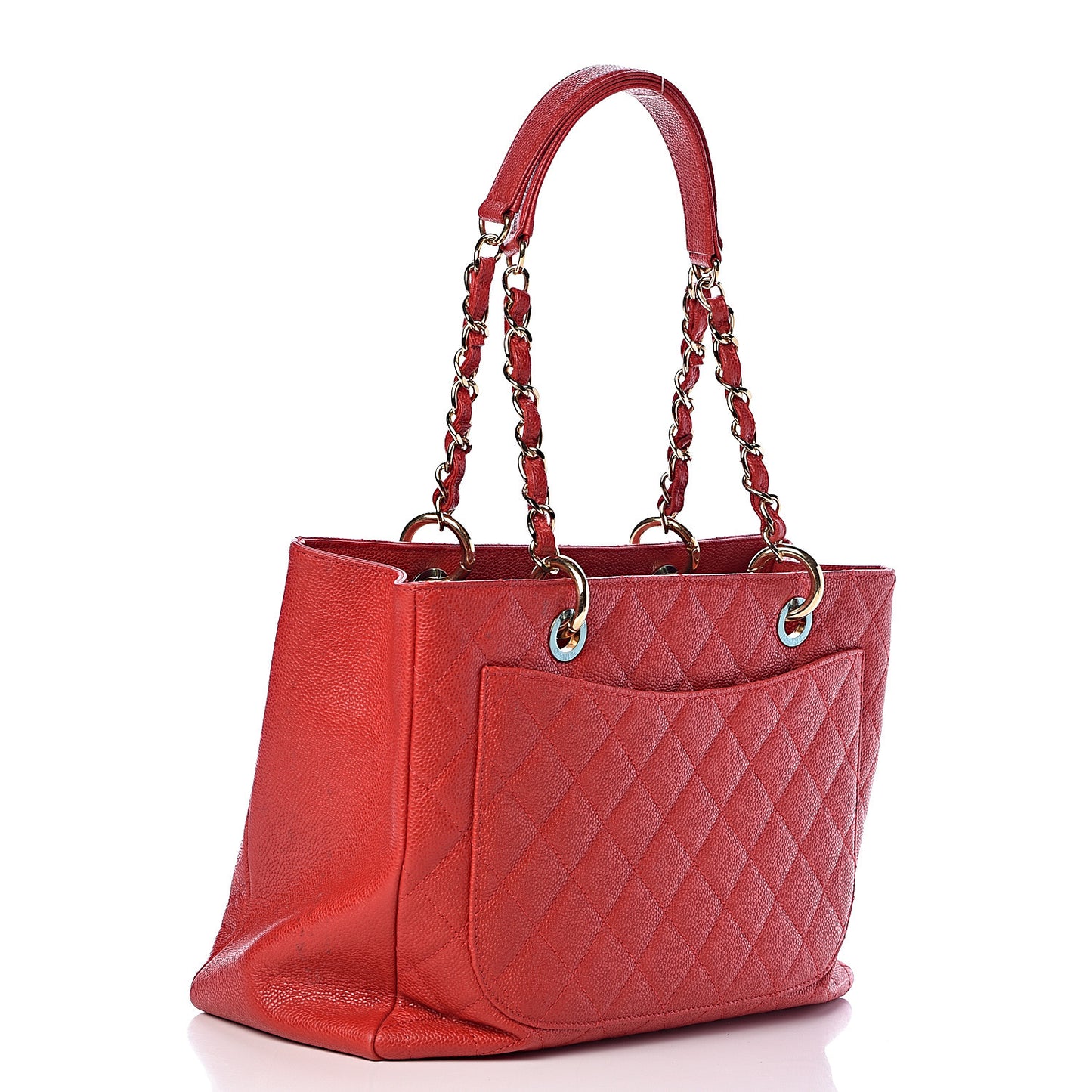 Caviar Quilted Grand Shopping Tote GST Red