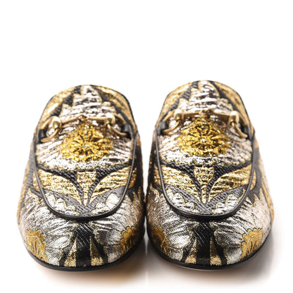 Gucci Jacquard Floral Womens Princetown Slippers 36 Oro Black 2 of 10