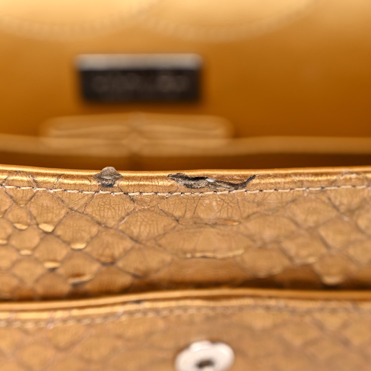 Chanel Metallic Snakeskin 2.55 Reissue 226 Flap Gold 12 of 13