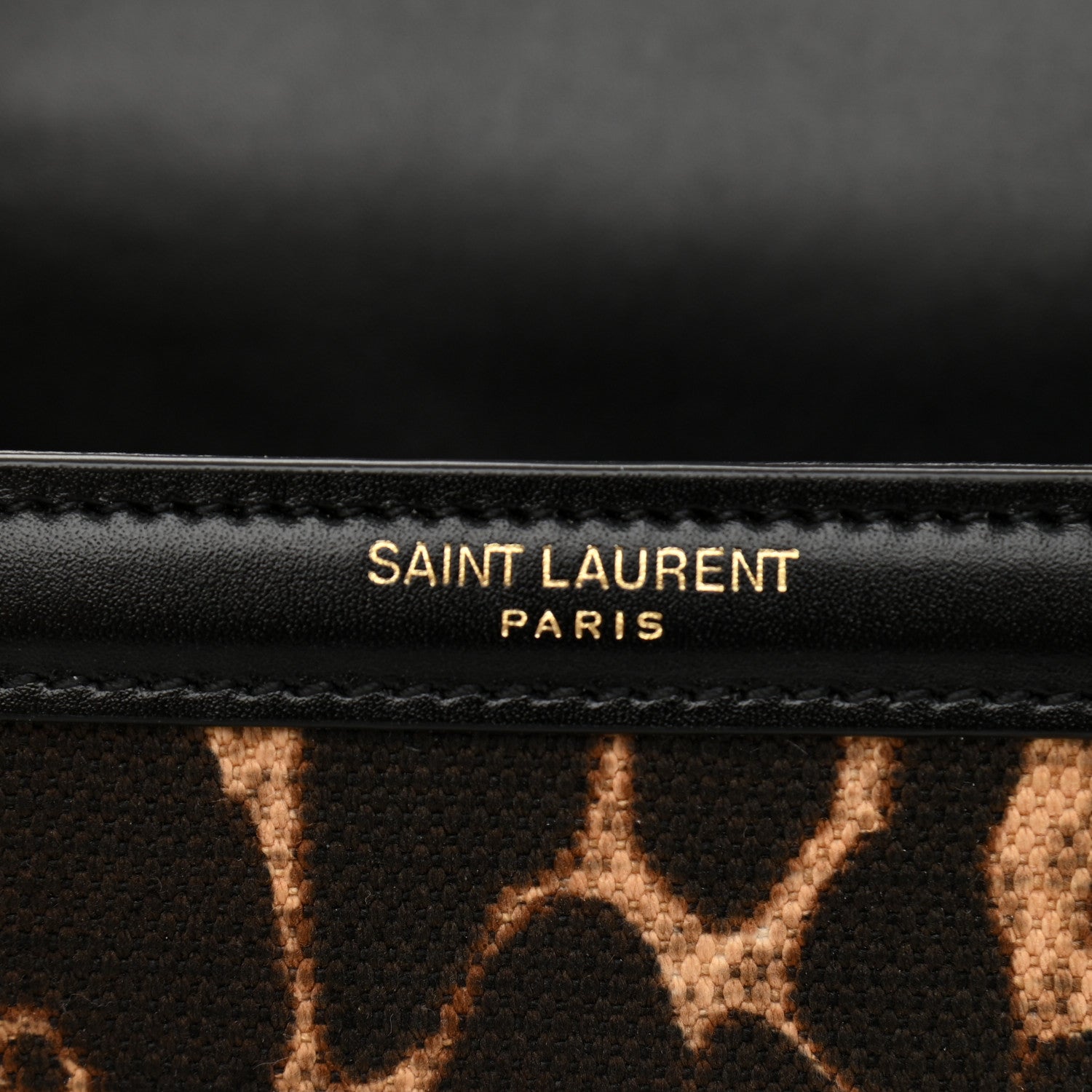 Saint Laurent Canvas Leopard Print Mini Classic Monogram Cassandra Top Handle Black 6 of 12
