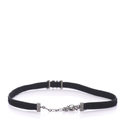 Christian Dior Velvet Crystal DIOR Choker Necklace Black 3 of 6