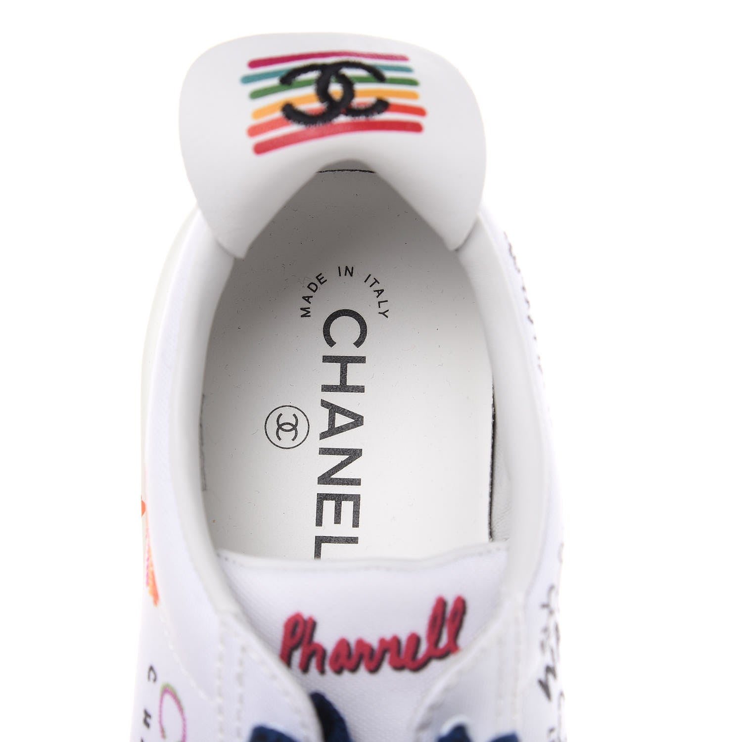 Chanel x Pharrell Williams Calfskin Womens Sneakers 41 White 6 of 9