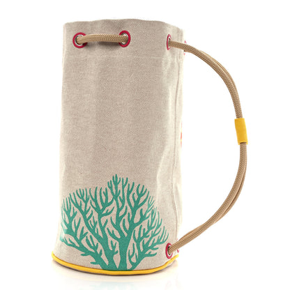 Hermes Toile H Canvas Under The Waves Drawstring Duffle Bag 3 of 9