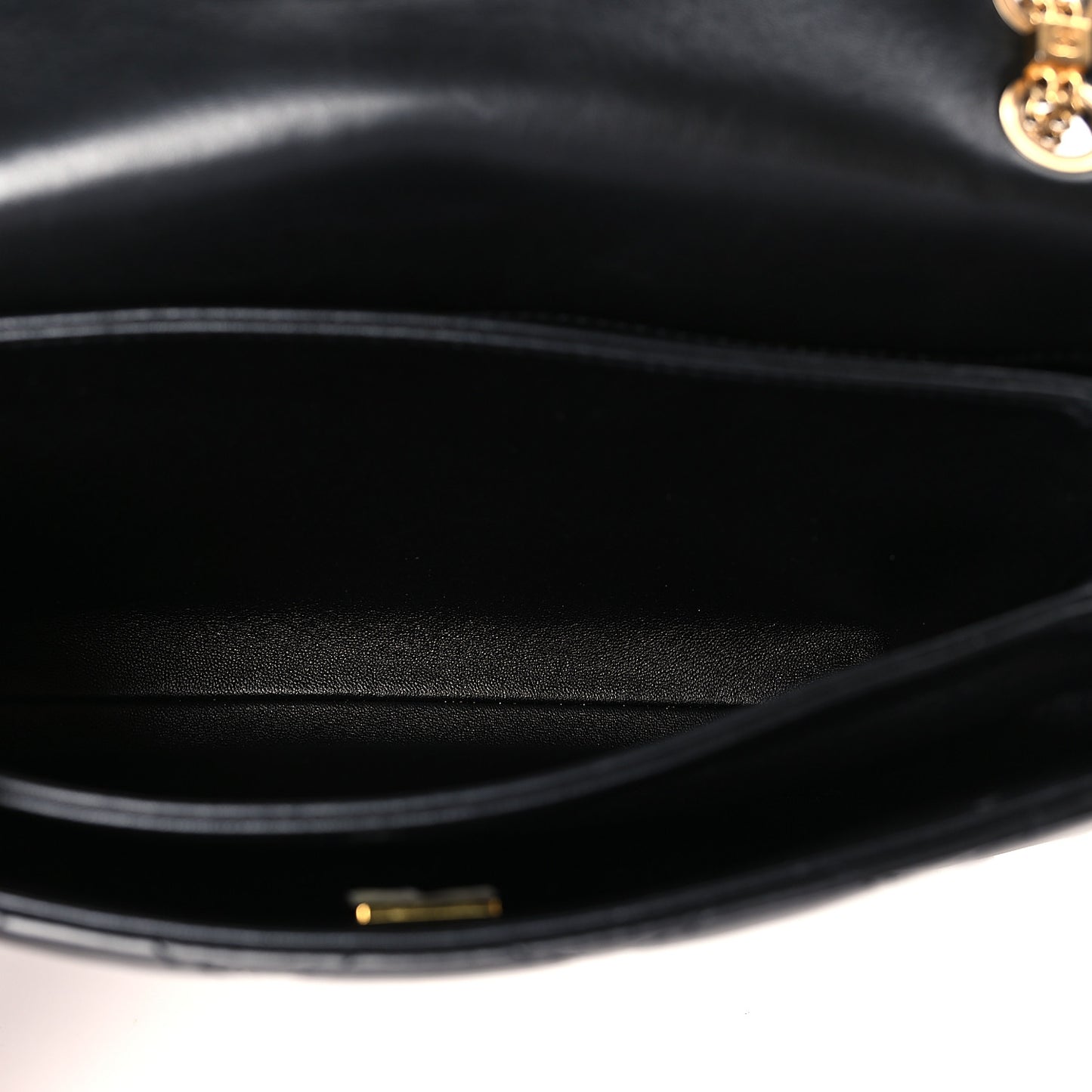 Lambskin Quilted On And On Medium Chain Flap Black