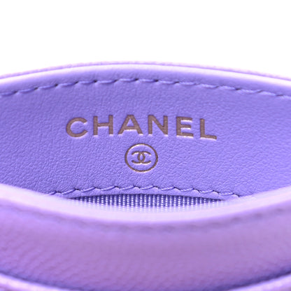 Chanel Caviar Quilted Card Holder Purple 6 of 8