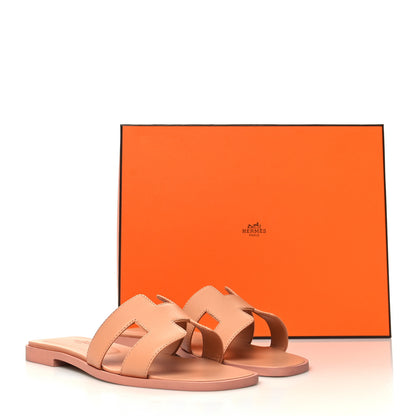 Hermes Calfskin Oran Sandals 36 Granit Rose 9 of 9