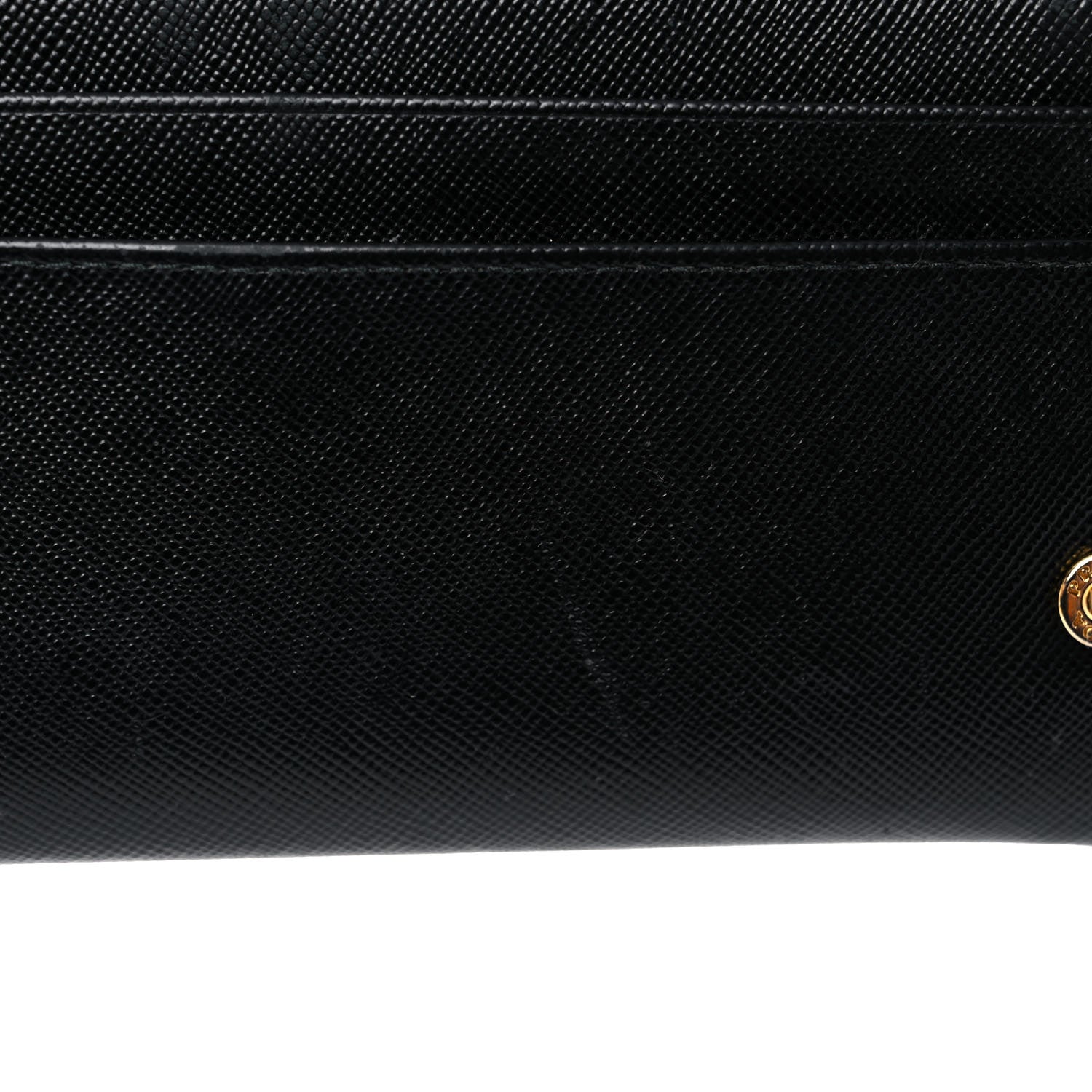 Prada Saffiano Metal Continental Flap Wallet Black 9 of 21