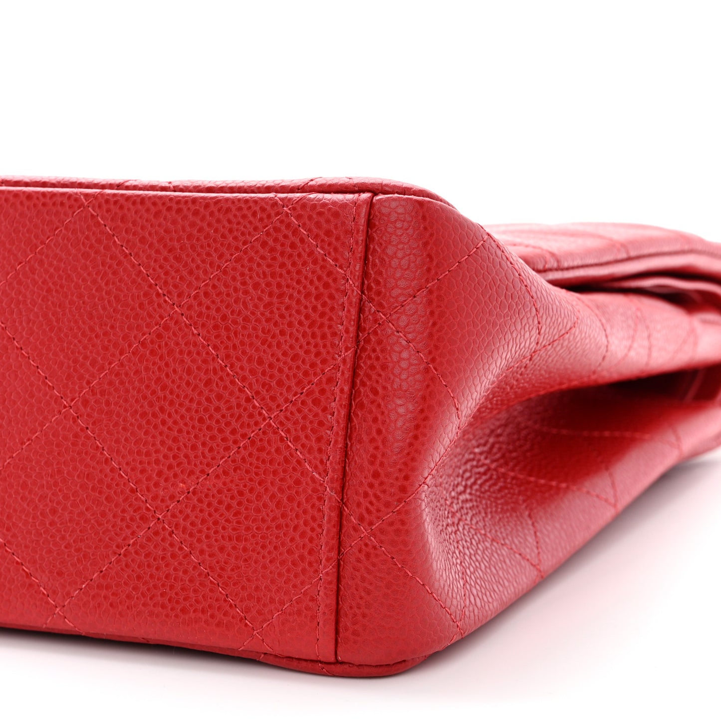Caviar Quilted Maxi Double Flap Red