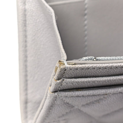Chanel Caviar Quilted Medium Boy Flap Walle Light Grey 12 of 14