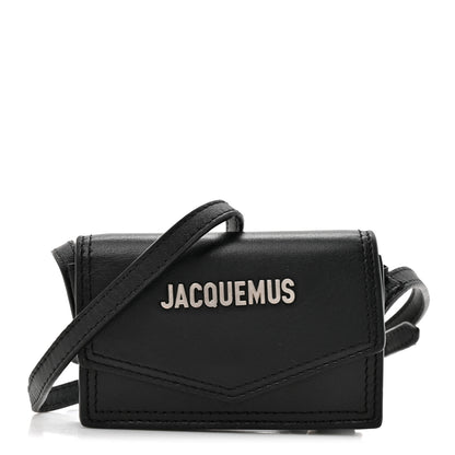 Jacquemus Smooth Calfskin Mini Le Porte Azur Envelope Wallet Black 1 of 10