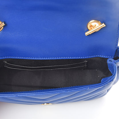 Saint Laurent Sheepskin Matelasse Chevron Monogram Classic Baby Chain Bag Blue Majorelle 4 of 7