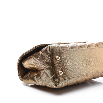 Chanel Metallic Caviar Quilted Mini Coco Handle Flap Gold 5 of 9