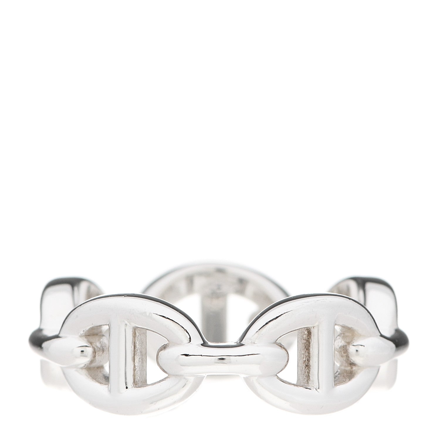 Hermes Sterling Silver PM Chaine d'Ancre Enchainee Band Ring 54 6.75 3 of 7