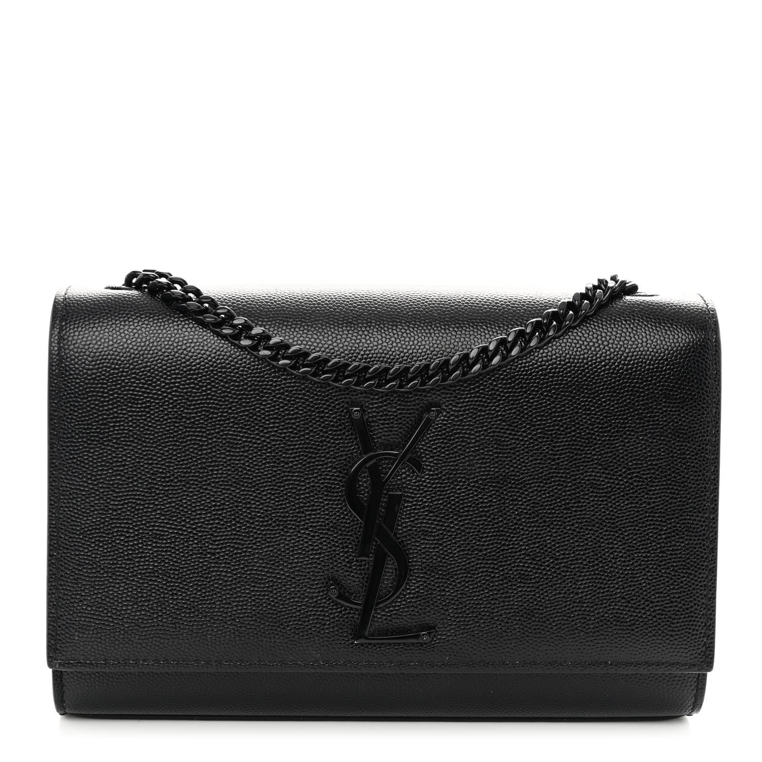 Saint Laurent Grain De Poudre Small Monogram Monochrome Kate Satchel Black 1 of 9