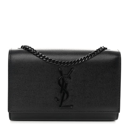 Saint Laurent Grain De Poudre Small Monogram Monochrome Kate Satchel Black 1 of 9