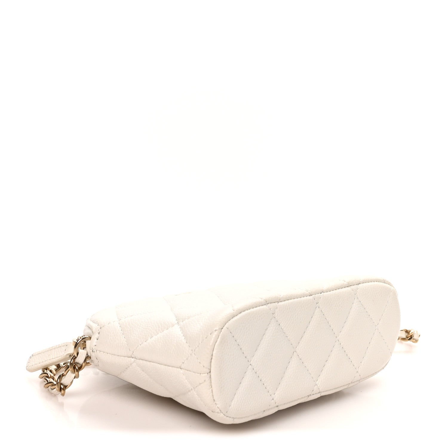 Chanel Caviar Quilted Classic Clutch with Chain White 4 of 10
