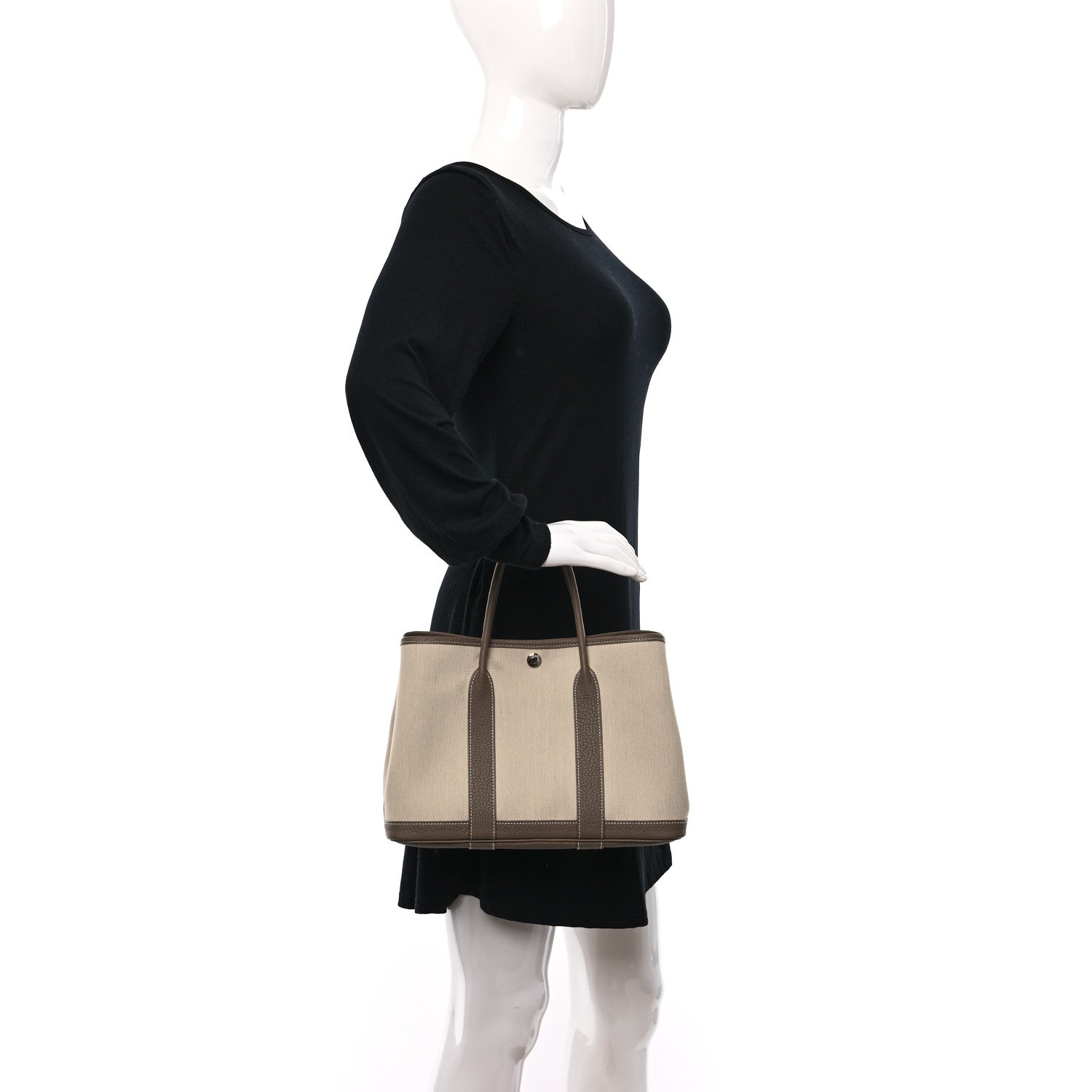Hermes Twill D Negonda Garden Party 30 TPM Tote Beton Etoupe 2 of 10