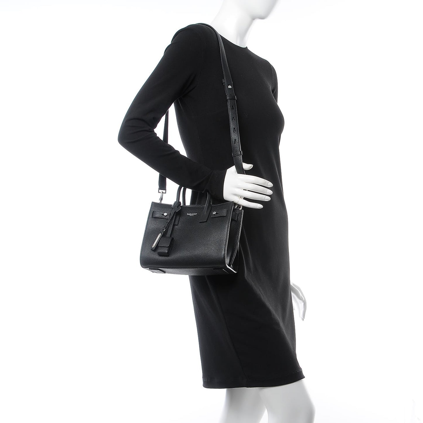 Grained Calfskin Nano Sac De Jour Souple Black