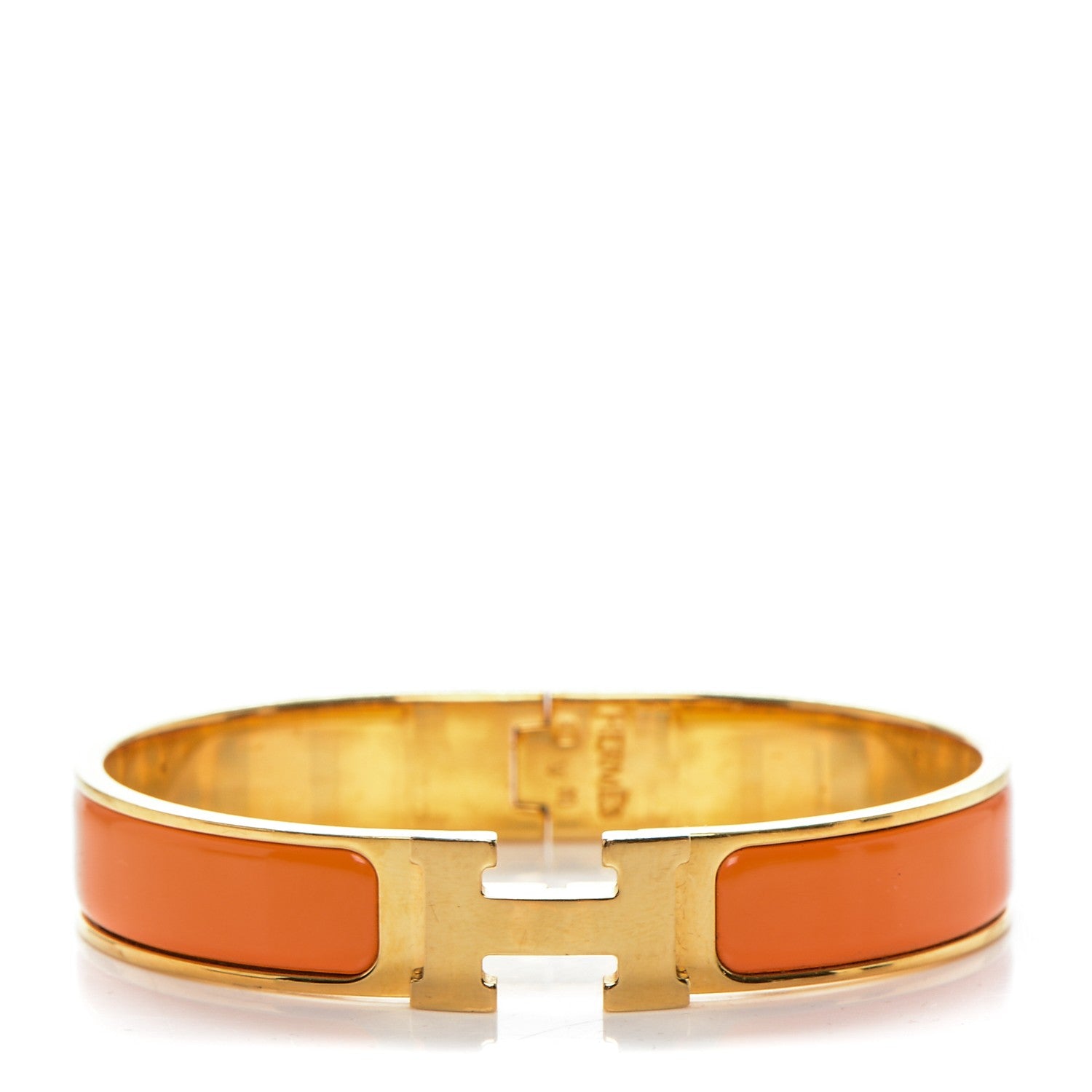 Hermes Enamel Narrow Clic Clac H Bracelet PM Orange 1 of 4